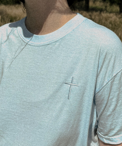 Embroidered Cross | Ice Blue