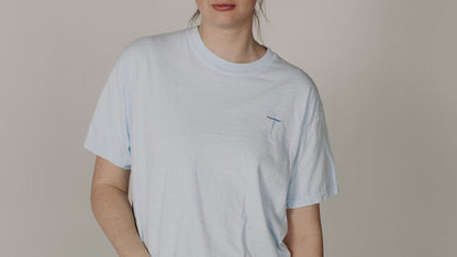 Embroidered Cross | Ice Blue